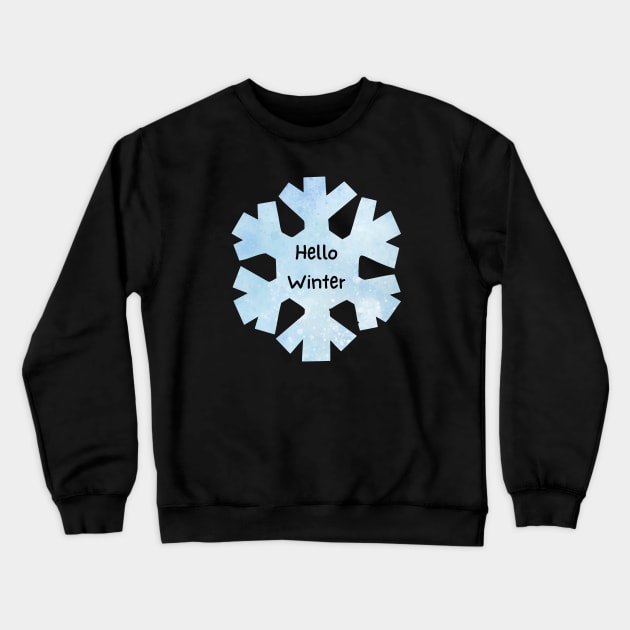 Hello Winter Snowflake Crewneck Sweatshirt by Pearlie Jane Creations